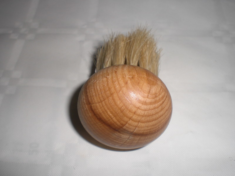 Brosse à Champignon en Bouleau et Crin de Cheval, fabriqué à la main