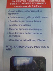 Electrodes acier, soudage autogne  l'arc, toutes positions