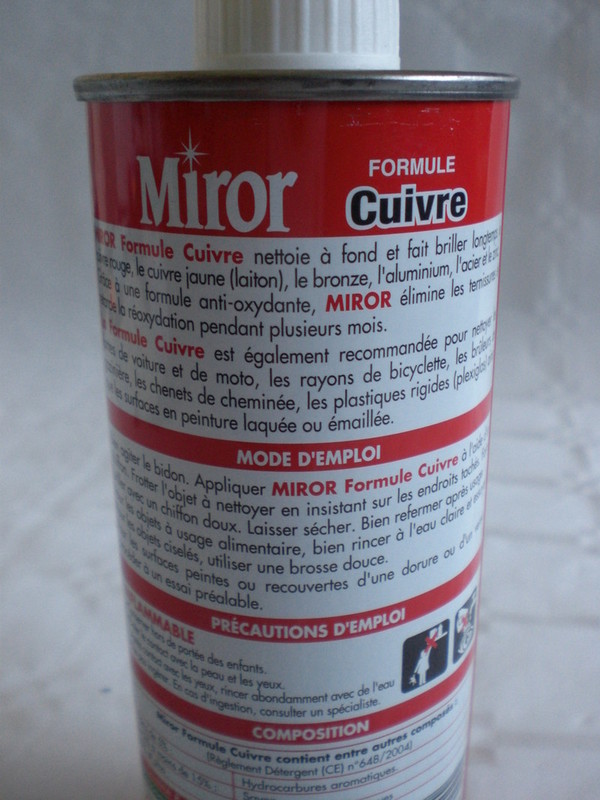 Miror Nettoyant cuivre, laiton, le bronze, aluminium, acier zinc