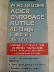 Electrodes acier, soudage autogne  l'arc, toutes positions